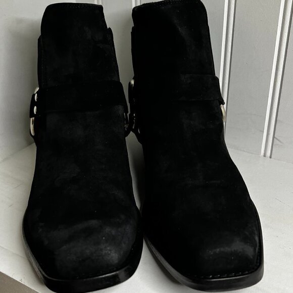 Steve Madden Womens Samson Leather Square Toe Booties Size 7 - Picture 1 of 6
